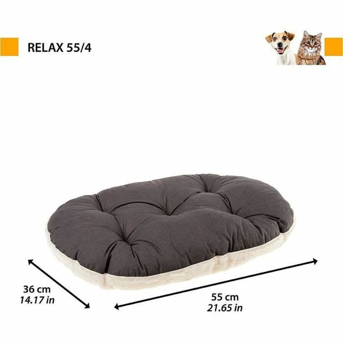 Ferplast Cojín RELAX 55/4 Felpado Marrón Beige
