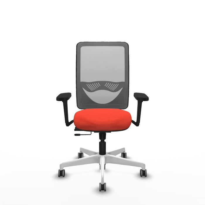 PIQUERAS Y CRESPO Silla de oficina Zulema con mecanismo Sincro/Traslack, Tela Naranja oscuro y Malla Gris