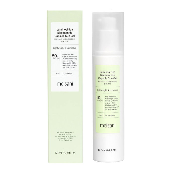 Meisani LUMINOSI-TEA Niacinamide Capsule Sun Gel SPF50 50 ml