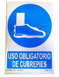 Normaluz Señal Obligatorio Uso de Cubrepies 29,5x20 cm RD20641