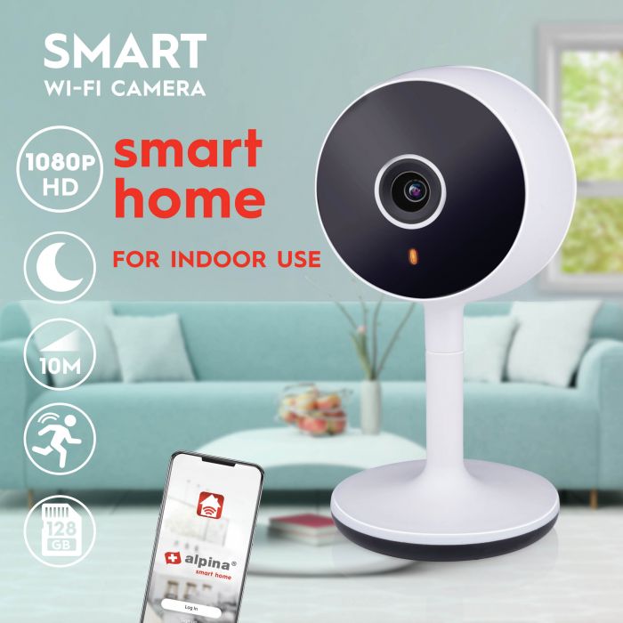Cámara WiFi Smart Home 1080P con Detector de Movimiento y Micrófono, Compatible con App Tuya