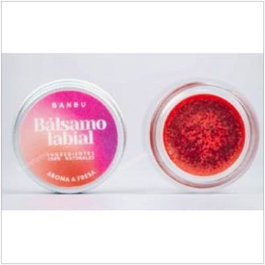 BANBU Bálsamo Labial Hidratante Fresa 5M Eco Vegan - Cosmético Natural, Reparador y Protector con Aroma a Fresa, Apto para Embarazadas