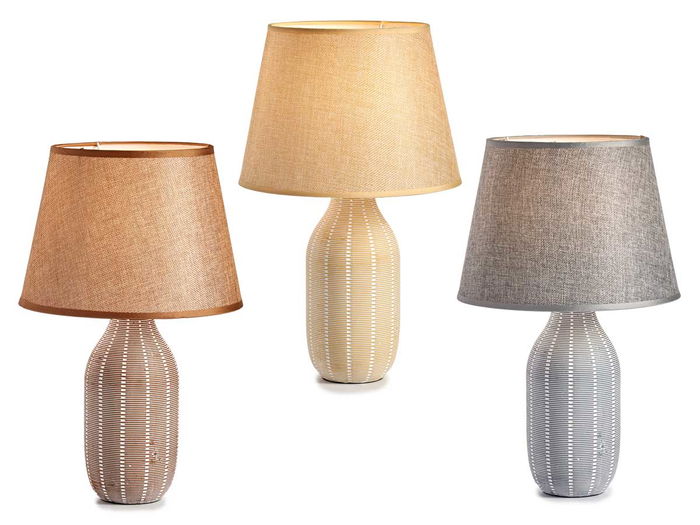 GIFTDECOR Lampara Ceramica Rayada Grande Surtida 25 x 40 x 25 cm (Set de 6)