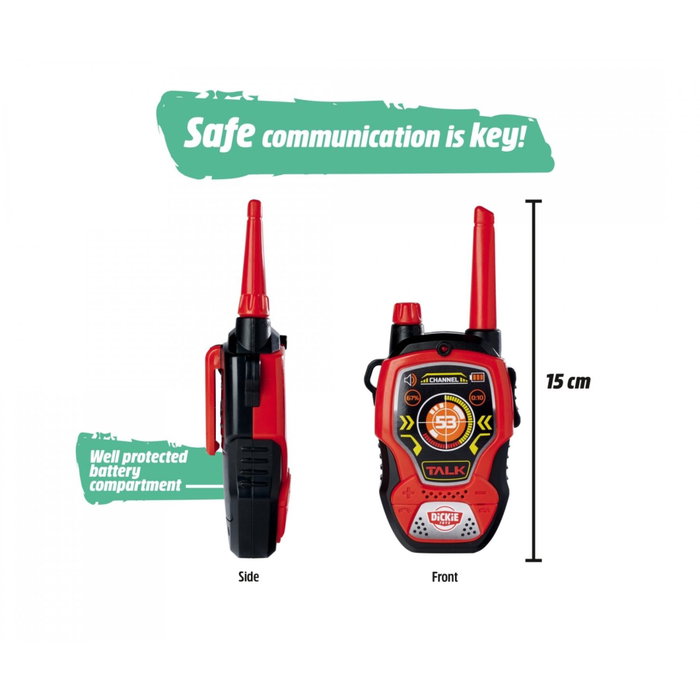 Dickie Walkie Talkie Fun 2.4 GHz Set de 2 piezas Negro/Rojo