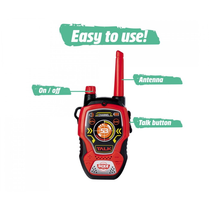 Dickie Walkie Talkie Fun 2.4 GHz Set de 2 piezas Negro/Rojo