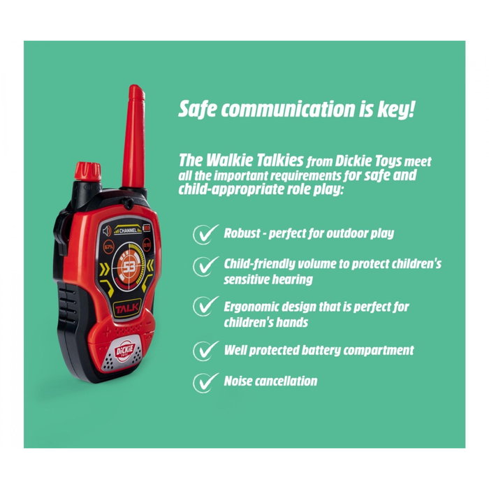 Dickie Walkie Talkie Fun 2.4 GHz Set de 2 piezas Negro/Rojo