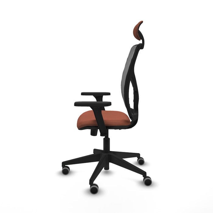 PIQUERAS Y CRESPO Silla de oficina Motilla con mecanismo Sincro, brazos 3D y cabecero fijo, Marrón/Gris PIQUERAS Y CRESPO Silla de oficina Motilla con mecanismo Sincro, brazos 3D y cabecero fijo, Marrón/Gris