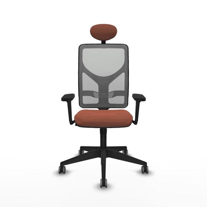 PIQUERAS Y CRESPO Silla de oficina Motilla con mecanismo Sincro, brazos 3D y cabecero fijo, Marrón/Gris PIQUERAS Y CRESPO Silla de oficina Motilla con mecanismo Sincro, brazos 3D y cabecero fijo, Marrón/Gris