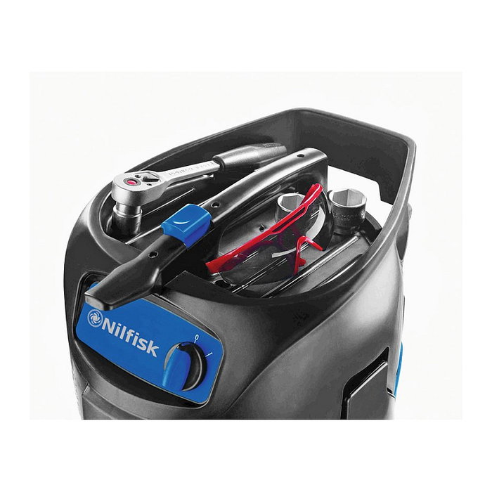 Nilfisk Attix 30-21 PC Aspiradora de Tambor Seco/Húmedo 1500W 30L 59dB Profesional 230V Negro/Azul