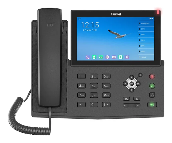 Fanvil X7A Teléfono IP Negro con Pantalla LCD Táctil 7', Android 9.0, Wifi, Bluetooth, 20 Líneas, 2000 Entradas y Soporte PoE