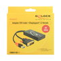 DeLOCK Adaptador DVI-D a DisplayPort 1.2 con USB, Macho a Hembra, 0.3m, Negro, Resolución 4K 3840 x 2160 Pixeles