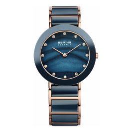 Bering Reloj Analógico de Cerámica Azul 11435-767