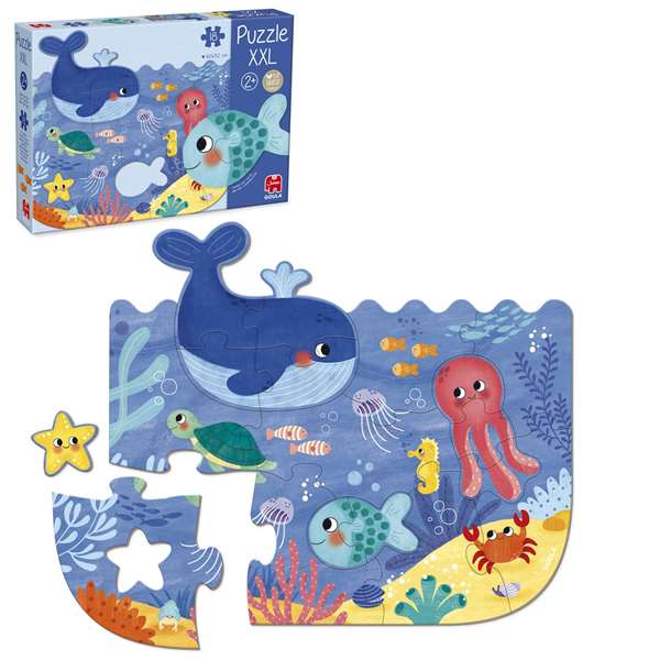 Goula Puzzle XXL Océano Puzzle de Cartón de Gran Calidad 18 Piezas Gigantes para Niños a partir de 3 Años