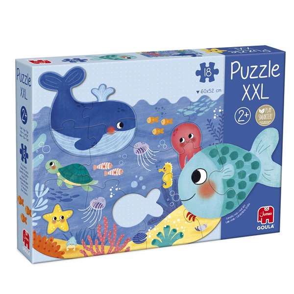 Goula Puzzle XXL Océano Puzzle de Cartón de Gran Calidad 18 Piezas Gigantes para Niños a partir de 3 Años