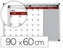 Bi-office Planning Magnético Mensual Lacado Marco Aluminio Rotulable 90x60 cm