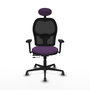 PIQUERAS Y CRESPO Silla de oficina Jorquera con mecanismo Sincro/Traslack, Morado y Negro