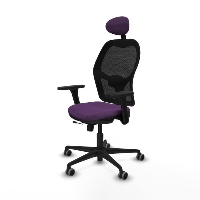 PIQUERAS Y CRESPO Silla de oficina Jorquera con mecanismo Sincro/Traslack, Morado y Negro