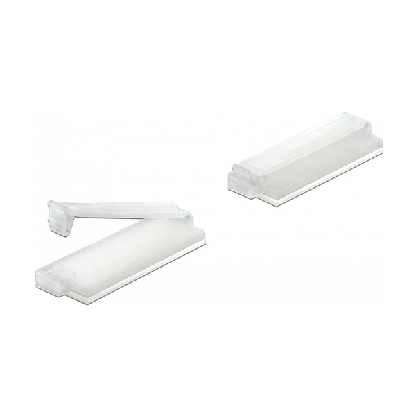 DeLOCK 60182 Soporte para cables con clip de bloqueo autoadhesivo transparente 10 piezas