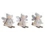 DKD Home Decor Set de 3 Figuras de Hada en Poliéster y Madera