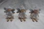 DKD Home Decor Set de 3 Figuras de Hada en Poliéster y Madera