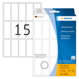 HERMA Etiquetas de propósito múltiple blancas 20x50 mm despegables 360 unidades
