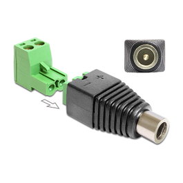 DeLOCK 65486 Adaptador de DC 2.5 x 5.5 mm a bloque de terminales de 2 pines