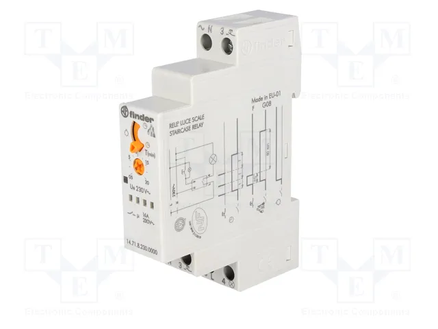 FINDER Automata de escalera para raíl DIN 230VAC 16A