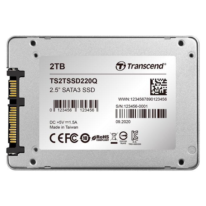 Transcend SSD220Q 2TB SATA III 6.35 cm (2.5 Pulgadas) SSD Unidad de Estado Sólido Interna QLC