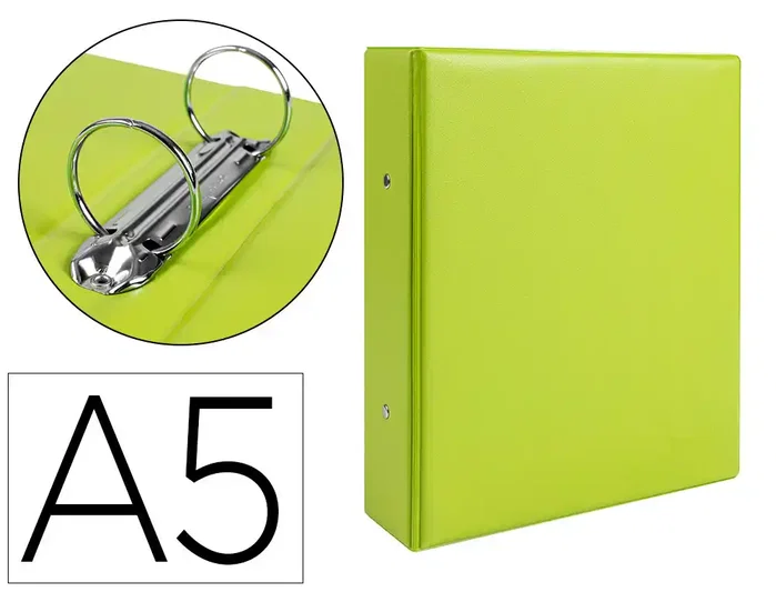 Liderpapel Carpeta de 2 anillas 40 mm redondas A5 verde Liderpapel Carpeta de 2 anillas 40 mm redondas A5 verde
