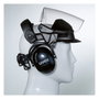 uvex pheos faceguard con visera y protección auditiva, Negro