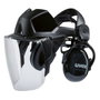 uvex pheos faceguard con visera y protección auditiva, Negro
