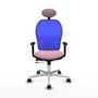 PIQUERAS Y CRESPO Silla de oficina Jorquera con mecanismo Sincro/Traslack Rosa y Azul