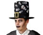 Atosa Sombrero de Copa Negro con Calaveras (33 cm) de Calavera
