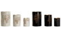 DKD Home Decor Portavela Loft Metal Negro Blanco 15x22x15 cm Set de 3