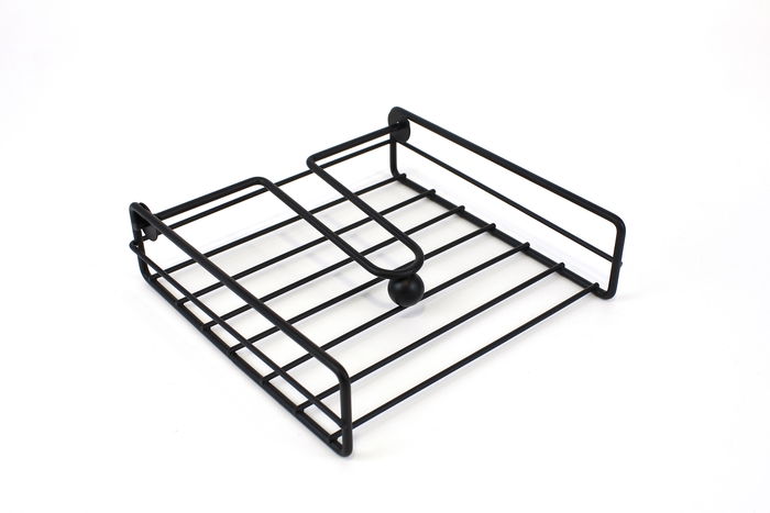 Confortime Servilletero de Metal Negro, Dimensiones: 19.5 cm de Largo x 19.2 cm de Ancho x 5.1 cm de Alto (12 Unidades)