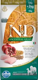Farmina N&D Dog Selection Ancestral Med Maxi Pollo 12+3 kg