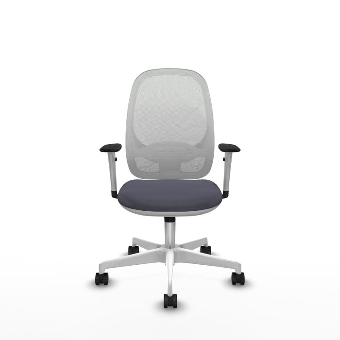 PIQUERAS Y CRESPO Silla de oficina Cilanco con mecanismo Sincro, Gris oscuro y Blanco