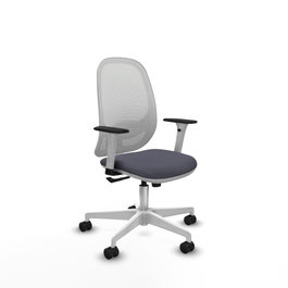 PIQUERAS Y CRESPO Silla de oficina Cilanco con mecanismo Sincro, Gris oscuro y Blanco