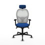 PIQUERAS Y CRESPO Silla de oficina Jorquera con mecanismo Sincro, Azul y Blanco