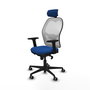 PIQUERAS Y CRESPO Silla de oficina Jorquera con mecanismo Sincro, Azul y Blanco