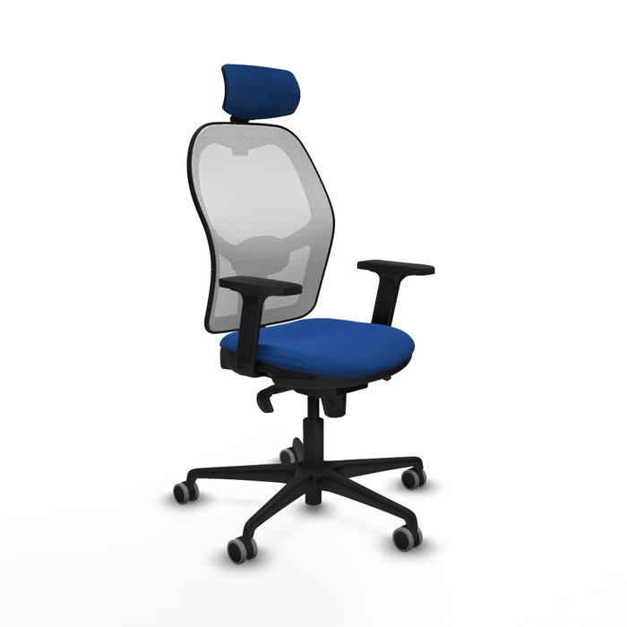 PIQUERAS Y CRESPO Silla de oficina Jorquera con mecanismo Sincro, Azul y Blanco PIQUERAS Y CRESPO Silla de oficina Jorquera con mecanismo Sincro, Azul y Blanco