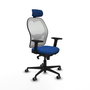 PIQUERAS Y CRESPO Silla de oficina Jorquera con mecanismo Sincro, Azul y Blanco