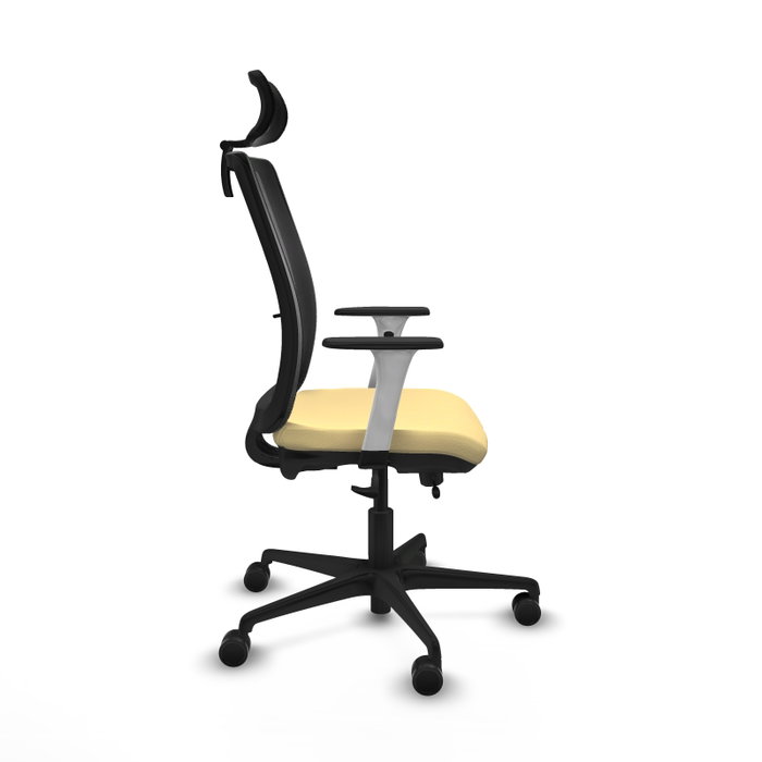 PIQUERAS Y CRESPO Silla de oficina Haches con mecanismo Sincro/Traslack, Crema y Negro PIQUERAS Y CRESPO Silla de oficina Haches con mecanismo Sincro/Traslack, Crema y Negro