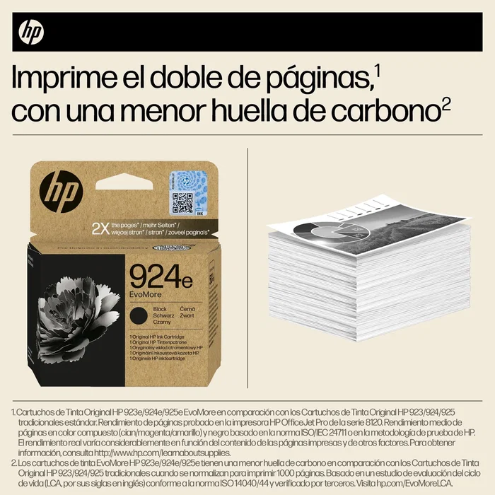 HP 924e EvoMore Cartucho de Tinta Negro para OfficeJet Pro 8120/8130