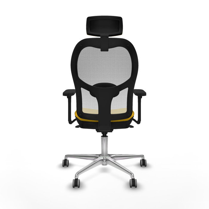 PIQUERAS Y CRESPO Silla de oficina Jorquera con mecanismo Sincro, Tela Amarillo y Malla Blanco PIQUERAS Y CRESPO Silla de oficina Jorquera con mecanismo Sincro, Tela Amarillo y Malla Blanco
