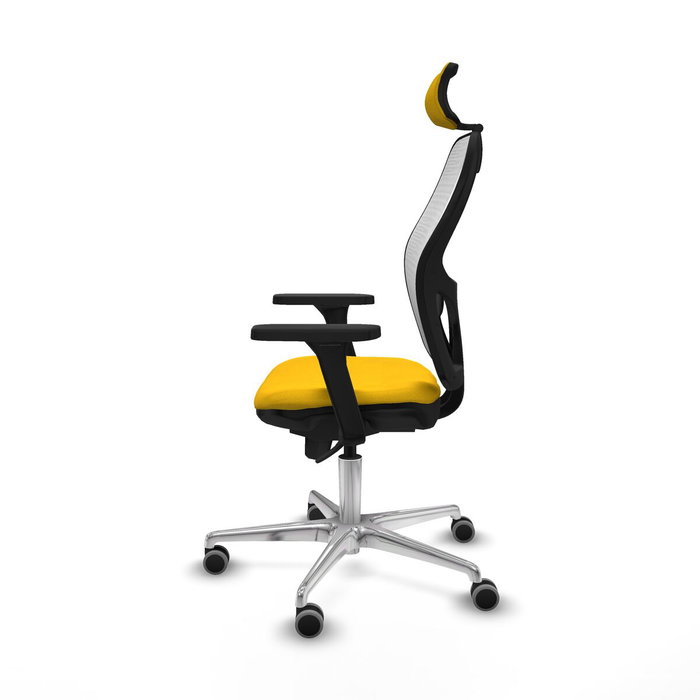 PIQUERAS Y CRESPO Silla de oficina Jorquera con mecanismo Sincro, Tela Amarillo y Malla Blanco PIQUERAS Y CRESPO Silla de oficina Jorquera con mecanismo Sincro, Tela Amarillo y Malla Blanco