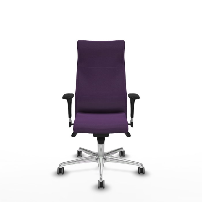 PIQUERAS Y CRESPO Sillón Albacete con mecanismo Sincro, Tela Morada, Base Aluminio