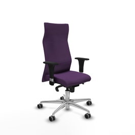 PIQUERAS Y CRESPO Sillón Albacete con mecanismo Sincro, Tela Morada, Base Aluminio