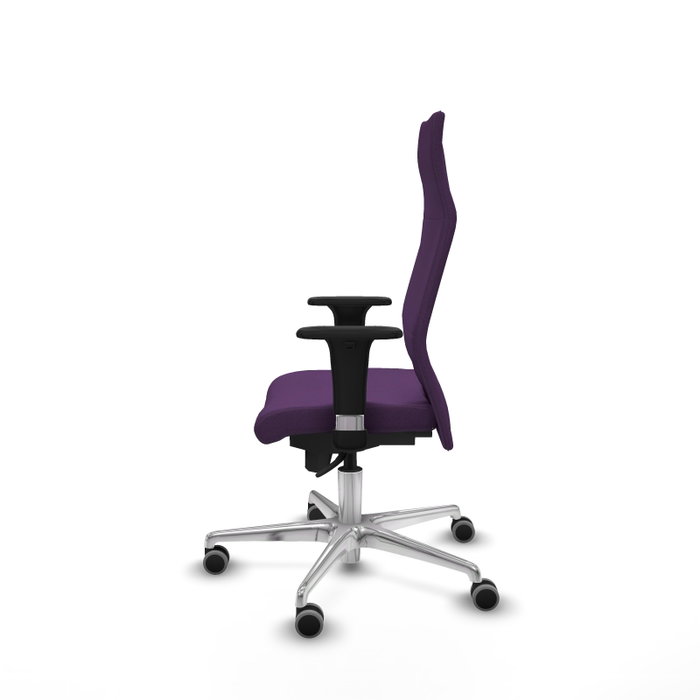 PIQUERAS Y CRESPO Sillón Albacete con mecanismo Sincro, Tela Morada, Base Aluminio