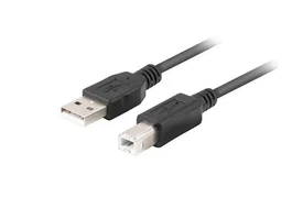 Lanberg Cable USB 2.0 CA-USBA-15CU-0010-BK, USB A a USB B, 1 m, Negro, Velocidad 480 Mbit/s, Certificado CE